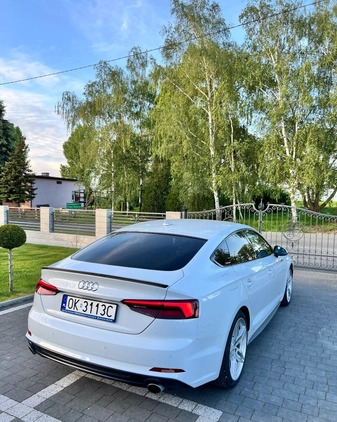 Audi A5 cena 146000 przebieg: 82000, rok produkcji 2018 z Pieniężno małe 529